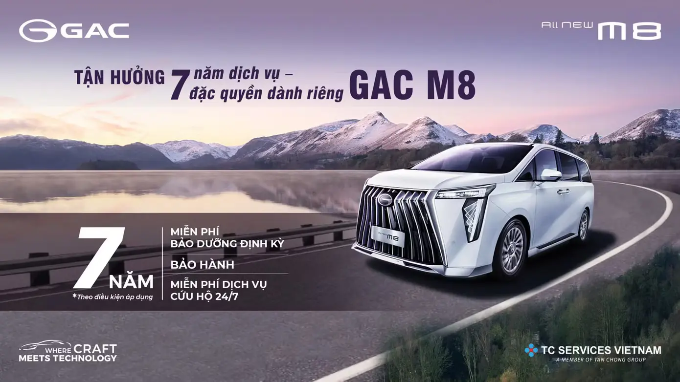 GAC M8 2026 với chương trình 7 năm dịch vụ đặc quyền